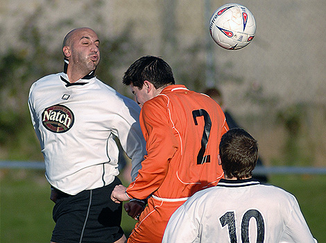 Wilson wins the ball.  Henbury Vs Hanham Athletic