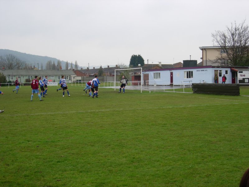 Tuffley head over Chris Fox's goal